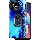 DAMONDY for Umidigi G9X Phone Case with Ring Holder Stand Slim Wave Pattern Design for Women Girls,Soft TPU Shockproof Full Body Protective Cover for Umidigi G9X -Blue