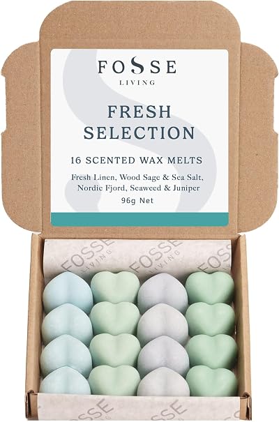 Fosse Living Fresh Selection Soy Wax Melts 16 Pack - 4 Scents 96+ Hrs