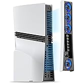 JUSPRO Cooling Fan for PS5 Pro, Quiet Enhanced 4 Cooler Fan with Adjustable Speed, Auto Power On/Off, Cooling Accessories with USB 3.0 Port and LED Light for PlayStation 5 Pro