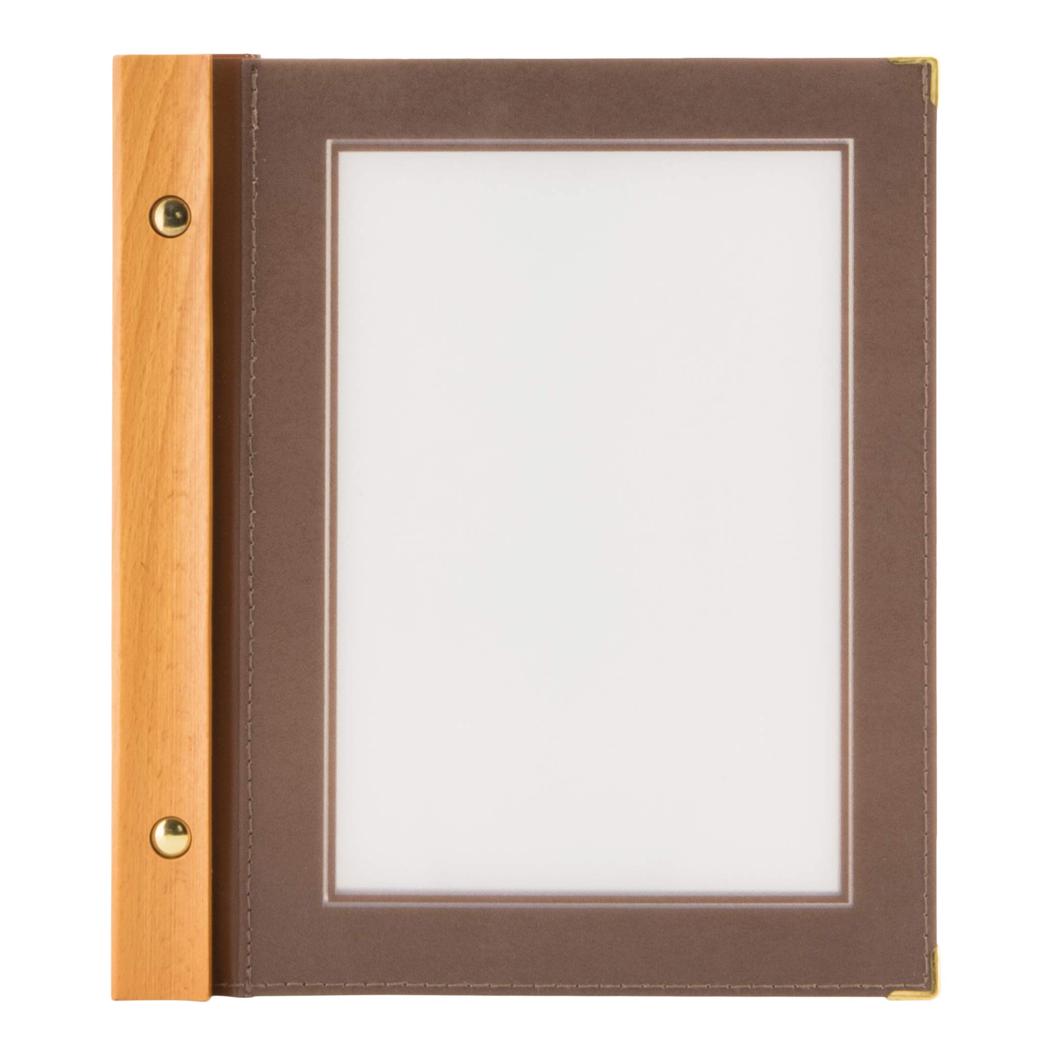 Securit A5 Wood Range Menu Card with 2 Inserts, Brown