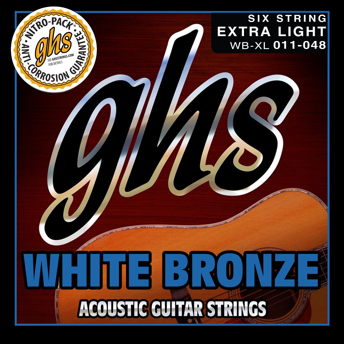 GHS WBXL 11 - 48 Extra Light White Bronze Acoustic String Set