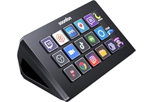 Stream Control Deck 15 Keys - SOOMFON Studio Control Deck with 15 Macro Keys & Dashboard, Customizable LCD Buttons to Trigger