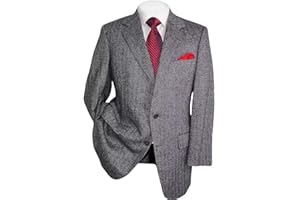 WANGYUE Men's Herringbone Tweed Blazer Herringbone Sports Jacket Mens Casual Sports Coat Suit Blazer Jacket for Men