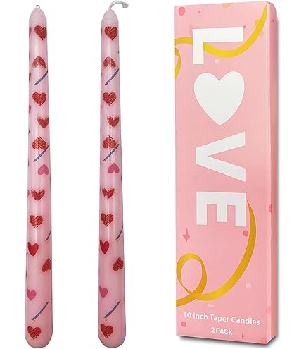 Topsics Lot De 2 Bougies Coniques Roses De 25,4 Cm, Bougies