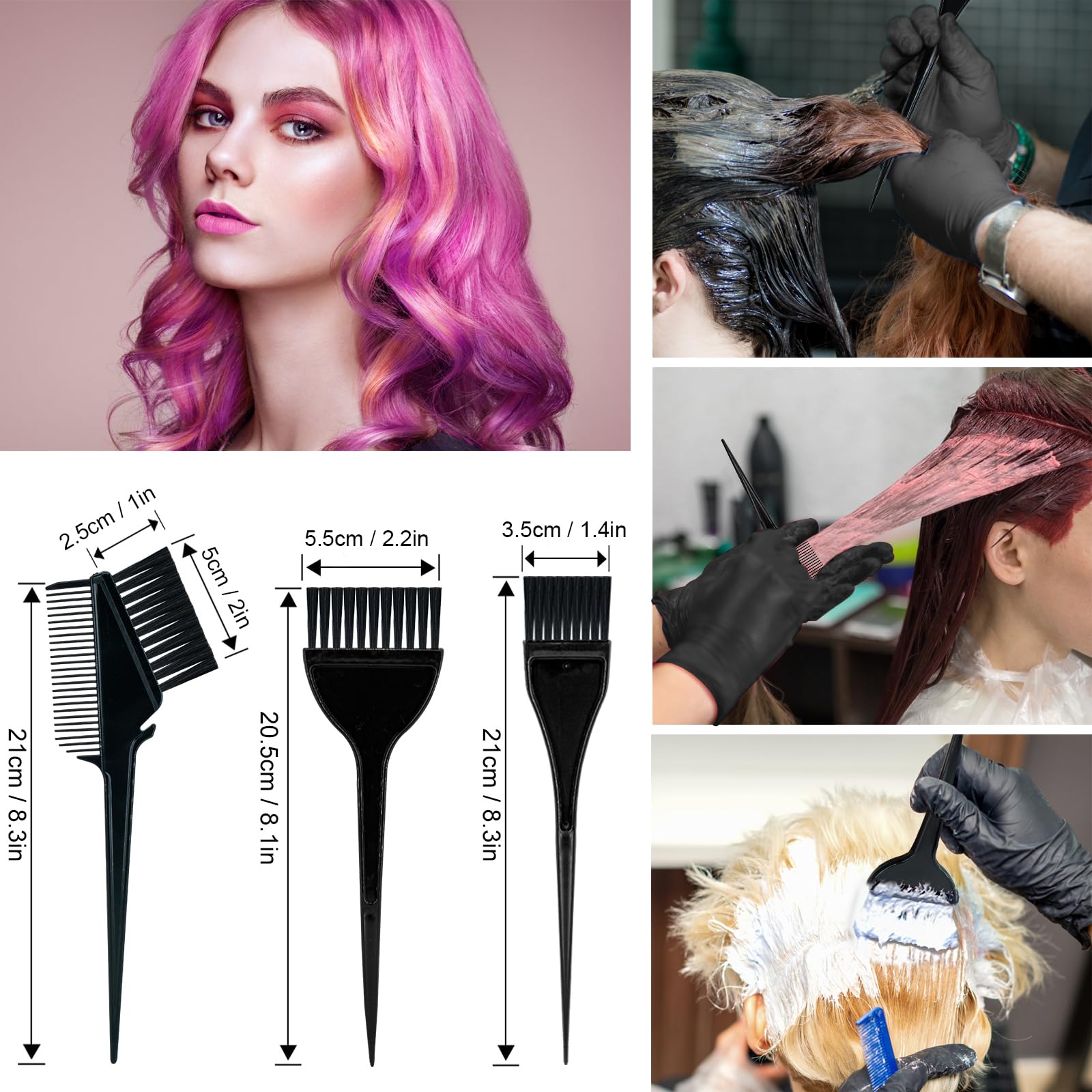 21Pcs Hair Dye Kit Professional Hair Coloring Products with Hair Dye Brush, 350ml Hair Color Bowl, Hair Clips, Applicator, Earcover for Salon Bleaching & Hair Coloring at Home