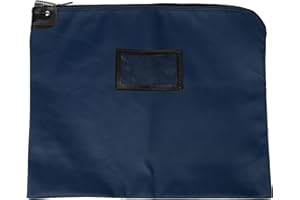 BankSupplies HIPAA Locking Courier Bags | Navy Blue | 19W x 15H | Durable Laminated Nylon Fabric | Metal Pop Up Lock | For Money, Coins, Currency, Checks & Documents
