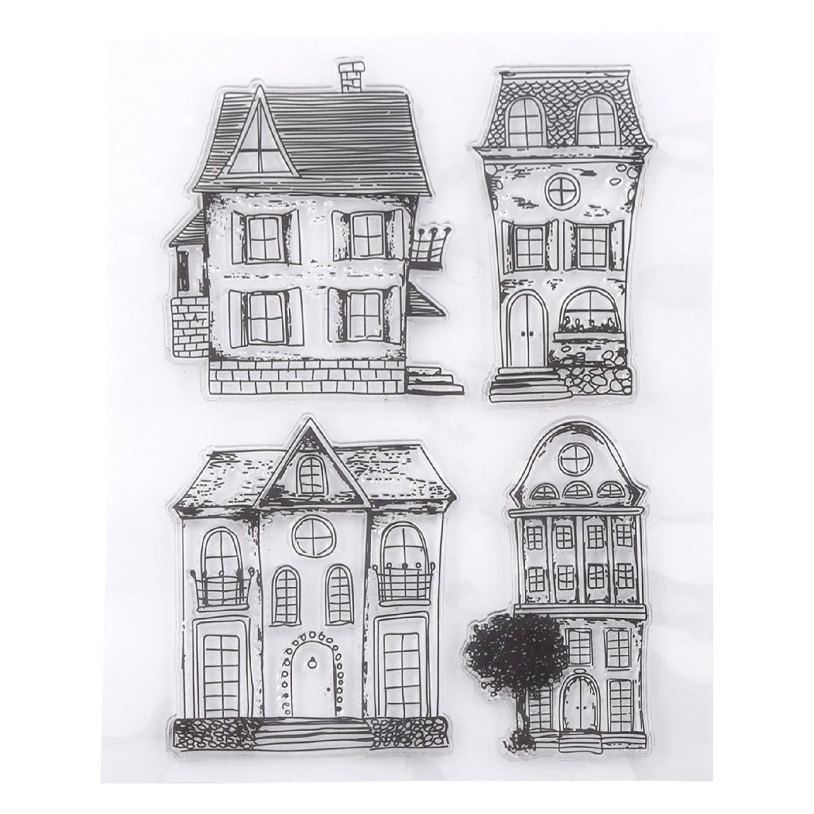 HEEPDD Clear Stamps for Card Making, Transparent Silicone House Pattern Stamps for DIY Scrapbooking and Photo Albums Durable Craft Stamps for Creative Projects