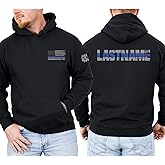 Hee-Roes Personalized Police Hoodie with Name and Badge Number Graduation Gifts Police Hoodies for Men and Women Thin Blue Line US Flag Patriotic Tees