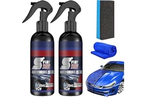 OMAKY Multi-Functional Coating Renewal Agent, 3 in 1 Ceramic Car Coating Spray, 120ML High Protection Quick Car Coating Spray Fast-Acting, Nanotechnology Plastic Parts Refurbish Agent (2PCS)