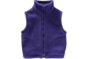 Kids Girls Fleece Vest Zip up Mock Neck Sleeveless Sherpa Jackets Toddler Winter Warm Fuzzy High Neck Waistcoat