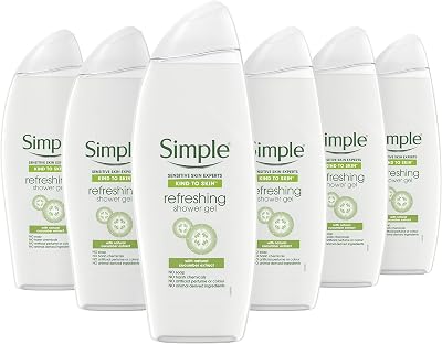 Simple Kind to Skin Refreshing Shower Gel 500ml Pack of 6 All Skin Types