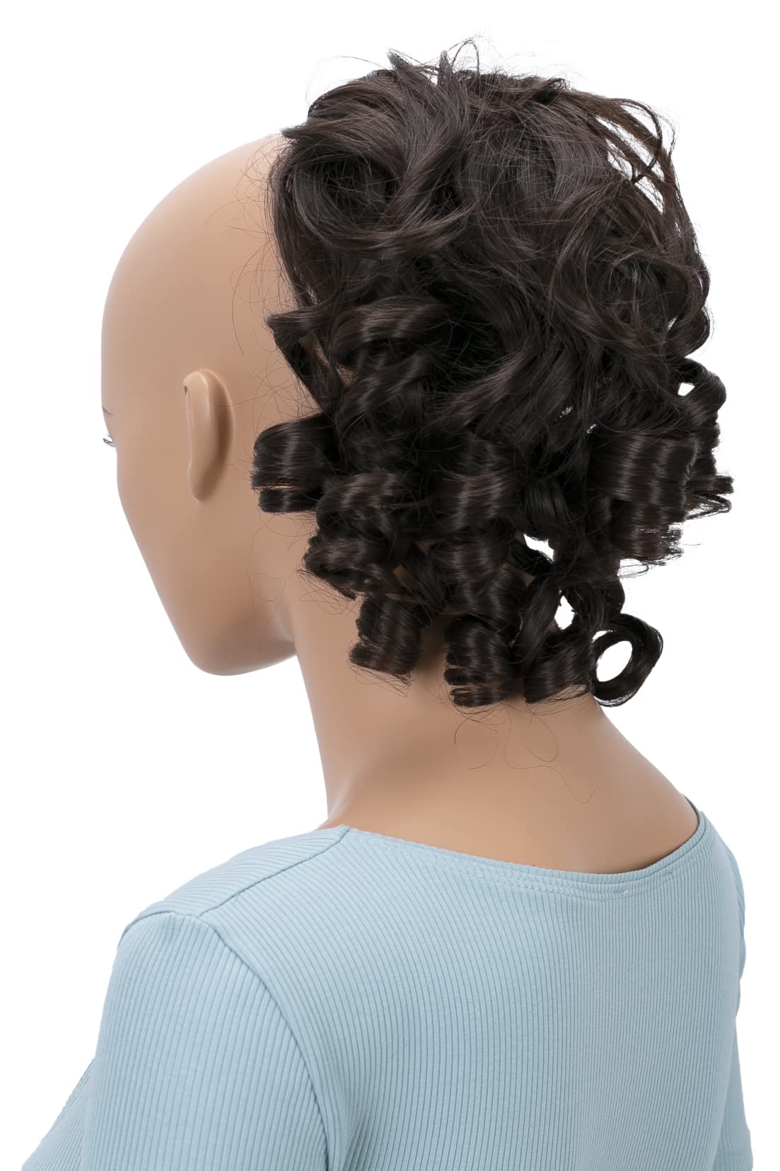 CAISHA Hairpiece Scrunchy Updo Bridal Hairstyles Voluminous Curly Messy Bun Chocolate Brown G31L