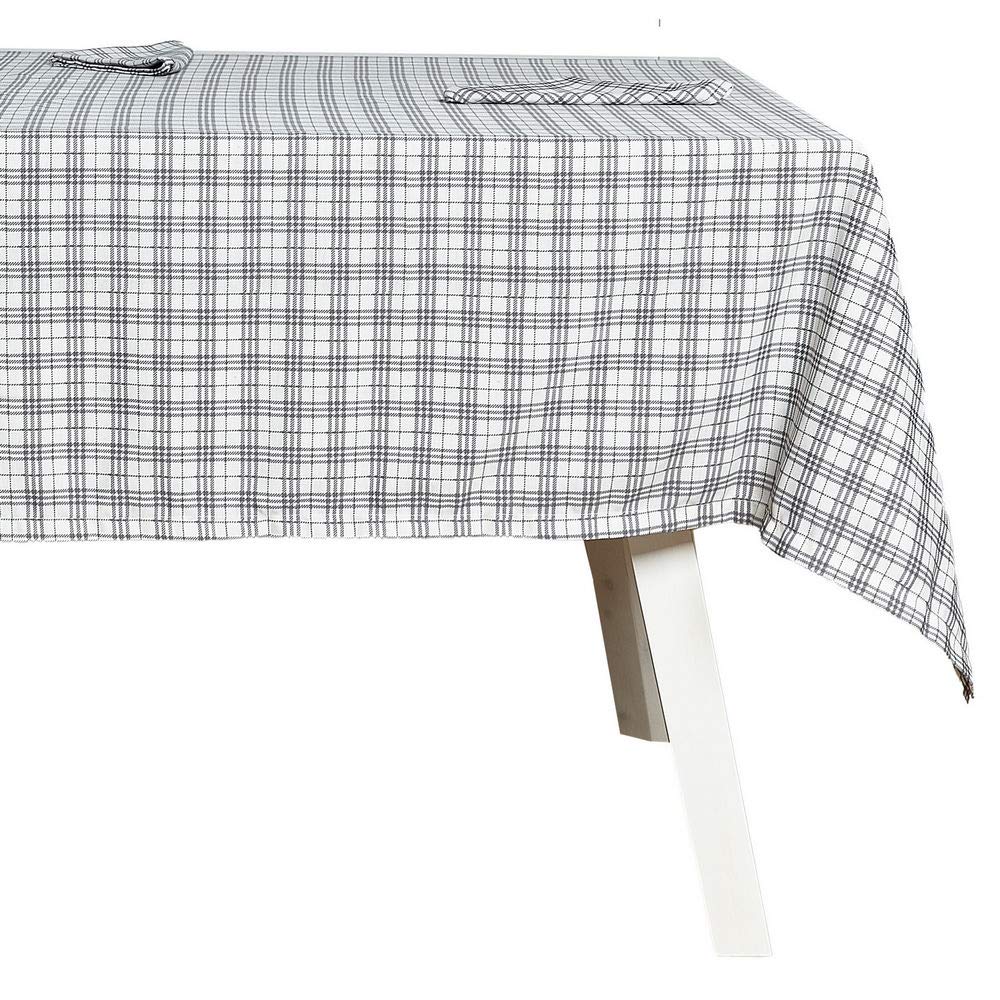 HOGARYS Tablecloth and Napkins Set, Polyester, Neutral Touch, 150_x_150cm
