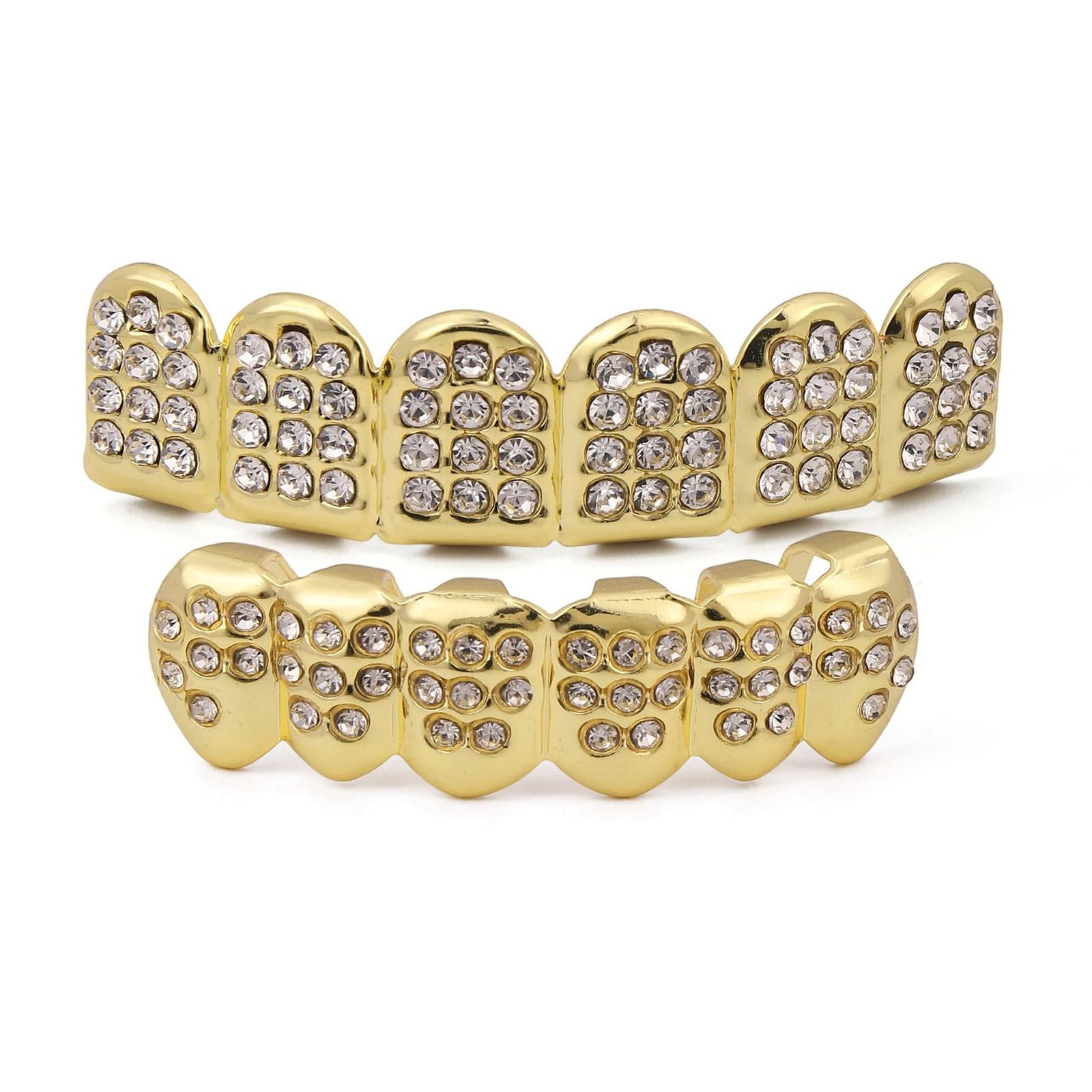 Qiwenr Hip Hop Teeth Grills, Rapper Braces, Bottom Grills, Hip Hop Custom Fit Polished Teeth Grillz, for Music Festivals, Fashion Shows, Halloween, Parties, Cosplay, Decoration