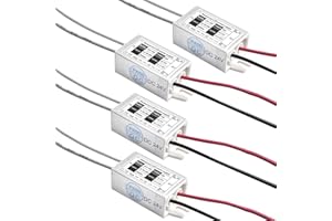 15W LED Power Supply 24V - Lustaled IP67 Waterproof DC 24V LED Transformer 110V/220AC-DC 24V Constant Voltage Small LED Driver for LED Light Strips Cabinet Lights G4/MR11/MR16 Bulbs CCTV (4-Pack)