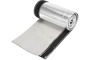 A ABSOPRO Car Heat Shroud 1-1/2" ID 3.2ft Aluminized Sleeving Insulated Shield Sleeve Heat Wire Shield Sleeve for 1-1/2" OD F