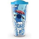 Tervis Disney - Stitch Aloha Made in USA Double Walled Insulated Tumbler Travel Cup Keeps Drinks Cold & Hot, 24oz, Classic