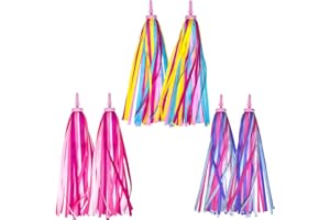 Mlurcu Bike Streamers Kid's Bike Tassels Bicycle Handlebar Streamers Colorful Ribbon Streamers Bike Decorations Scooter Bicycle Tricycle Handle Grips Accessories for Girls Boys