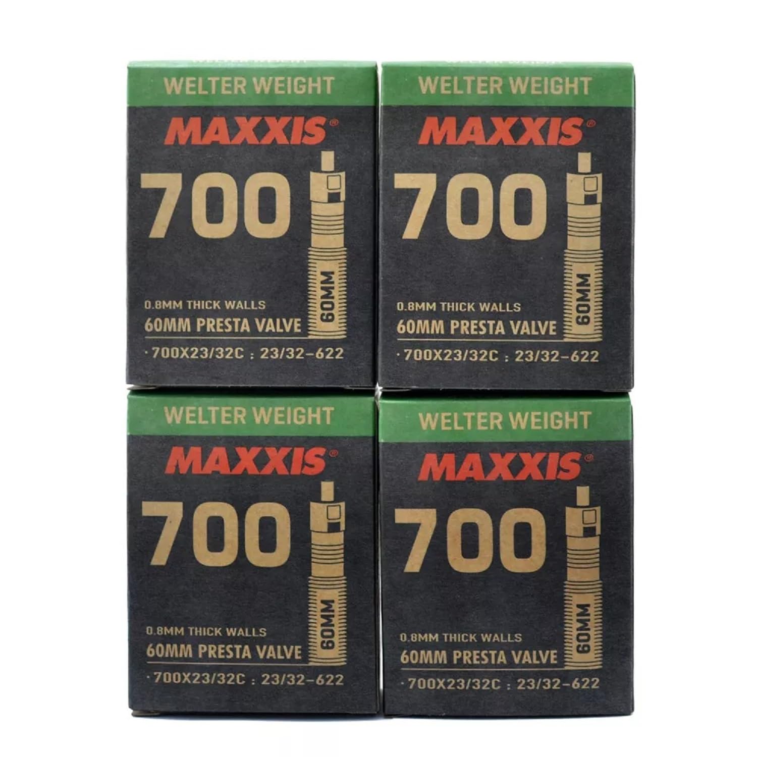 Maxxis Welter Weight 700x23-32C 60mm Bike Inner Tube Presta FV, 6 Pack, STB2213-6