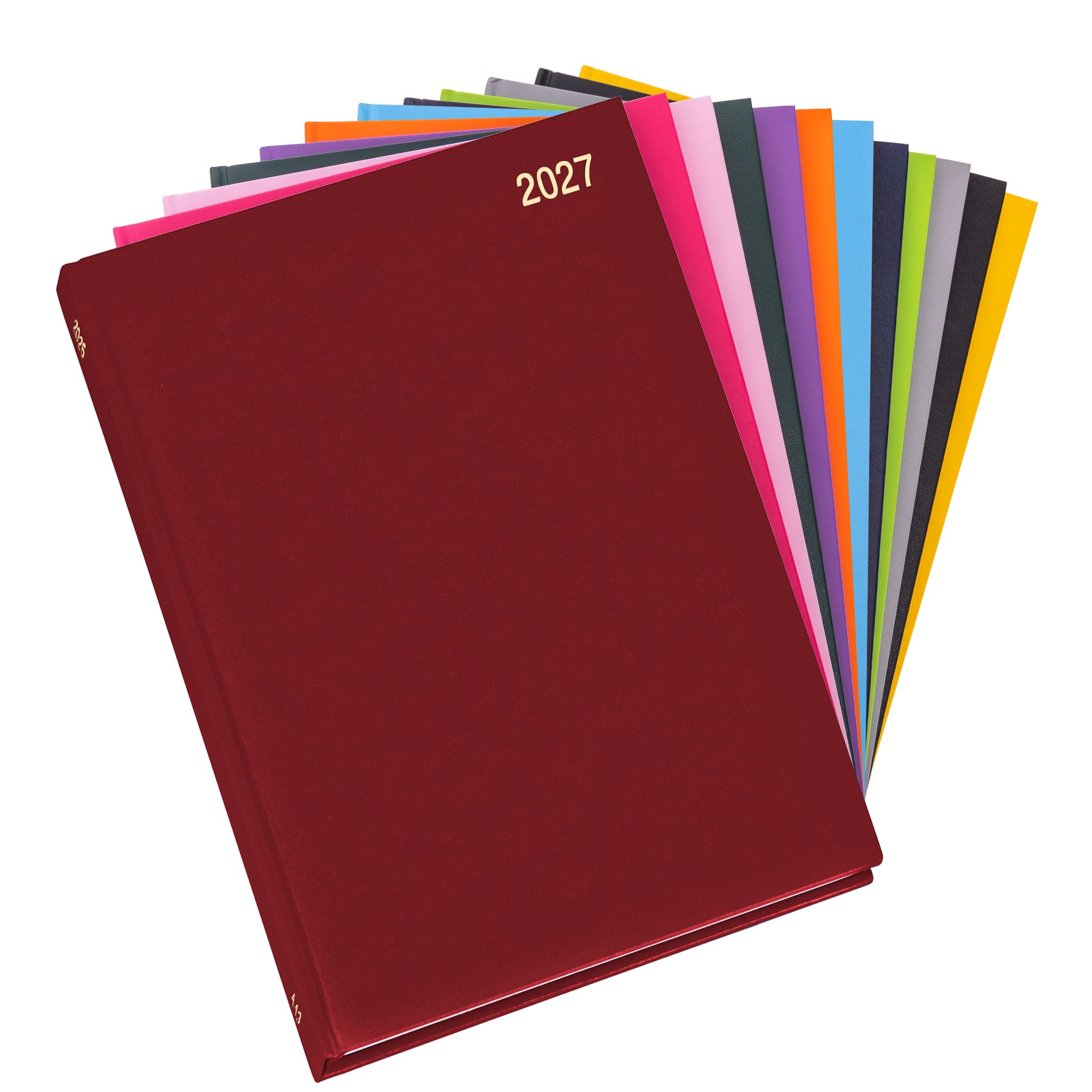 evelay 2027 Diary A4 Week to View - Hardback Planner Organiser Journal with Ribbon Marker - Ideal for Work, School & Personal Planning (A4, Red)