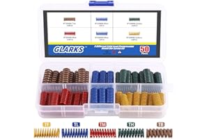 Glarks 50Pcs 5 Colors 8mm OD 20mm Long Light Load Compression Mould Die Spring Set Compatible with 3D Printer Ender 3 Stock B