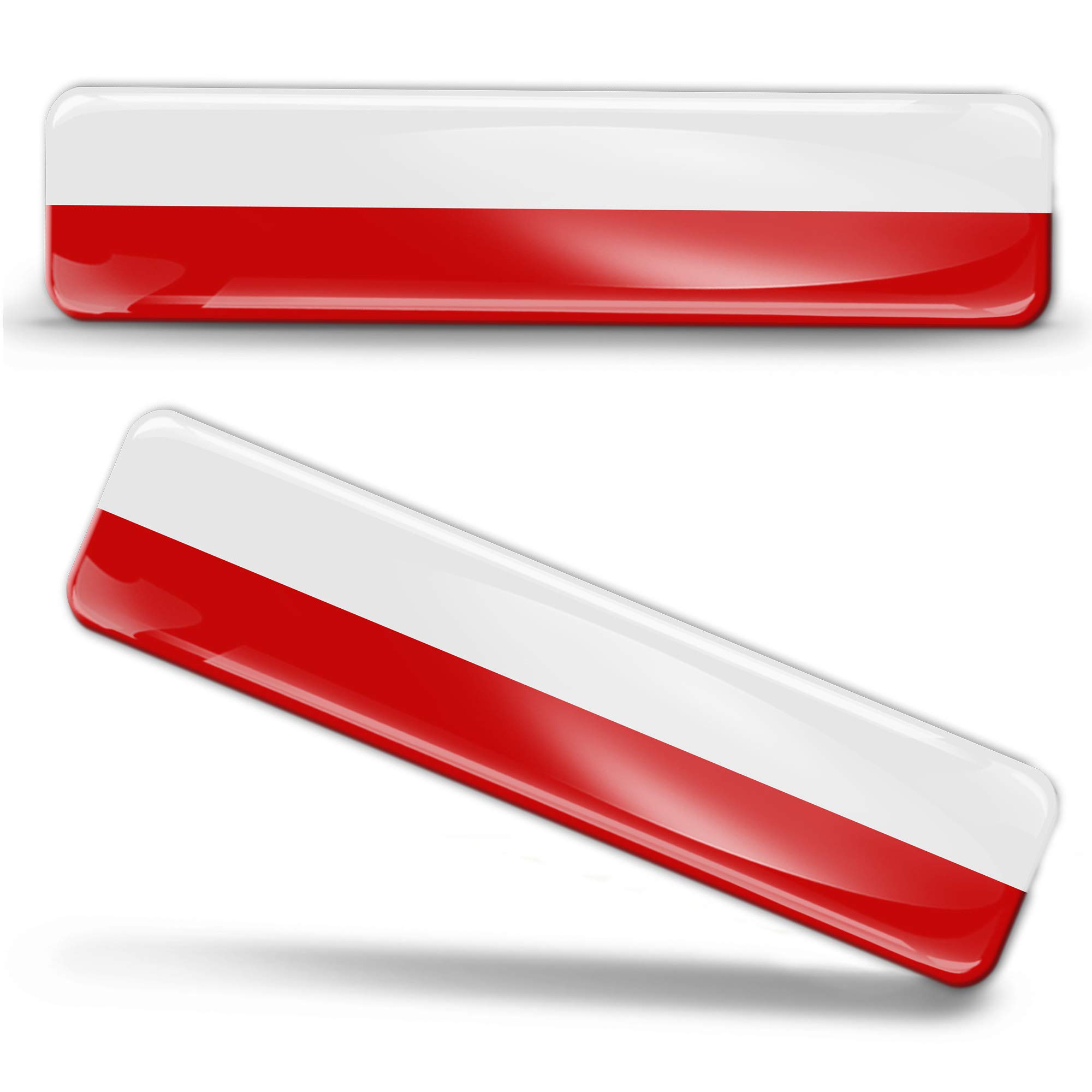 Biomar Labs 2 x 3D Domed Silicone Stickers Decals Poland Polish National Flag Banner Emblem Car Motorcycle Helmet F 16/2-ka