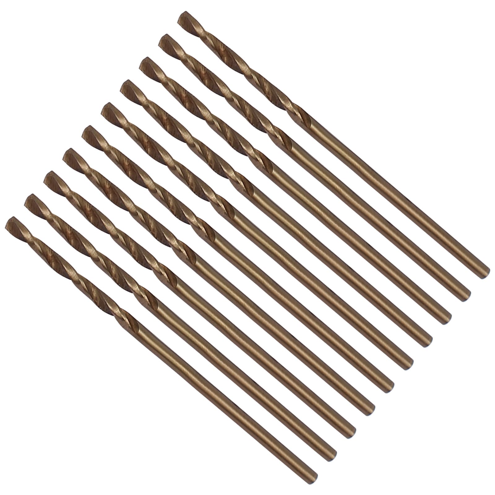 CoCud High Speed Steel Cobalt Twist Drill Bits, 1.3mm Diameter 38mm Length, Straight Twist Jobber Drill Bit - (Applications: for Metal Woodwork Plastic Aluminum), 10Pieces