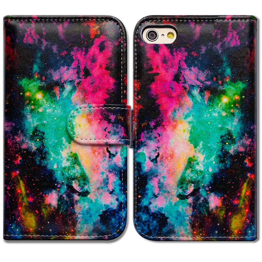 Bcov iPhone SE 3rd Gen Case, Flip Phone Case Wallet Cover with Kickstand, Colorful Universe Sky Leather Case for iPhone SE 2020/iPhone 8/iPhone 7