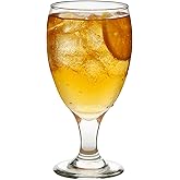 Libbey Classic Glass Goblets Set Of 12, Dishwasher Safe 16.25 Oz Drinking Goblets for Tea, Sangria and More, Ideal Stemmed Water Glasses for Parties