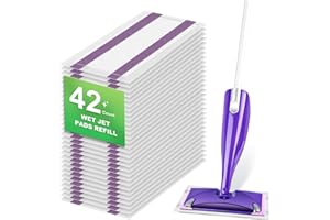 CHYODI 42 Count Disposable for Swiffer Wet Pads Refill Replacement for Swiffer WetJet Spray Mop, Extra Strong Dirt Locking and Water Absorbent, Powerful Stain Removal