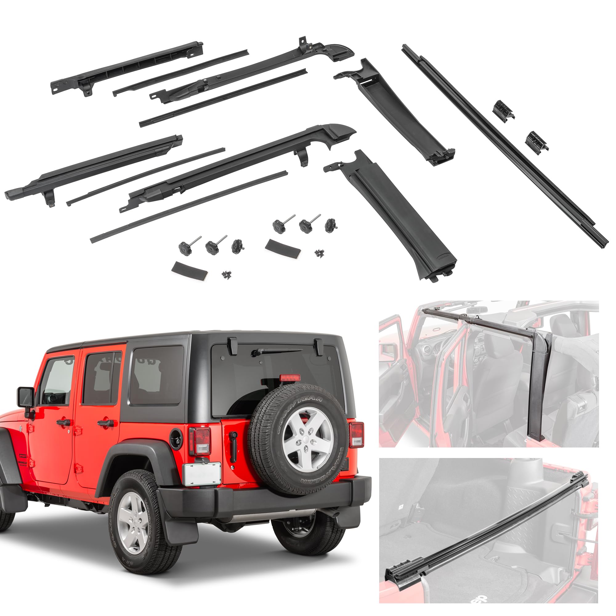 Photo 1 of MasterTop Door Surround with Tailgate Bar Kit - Fits Jeep Wrangler JK Unlimited 4-Door 2007-2018 - Mounting Accessory for Bimini Tops & Tonneau Covers - for Converting Hardtop Wranglers to Soft Tops