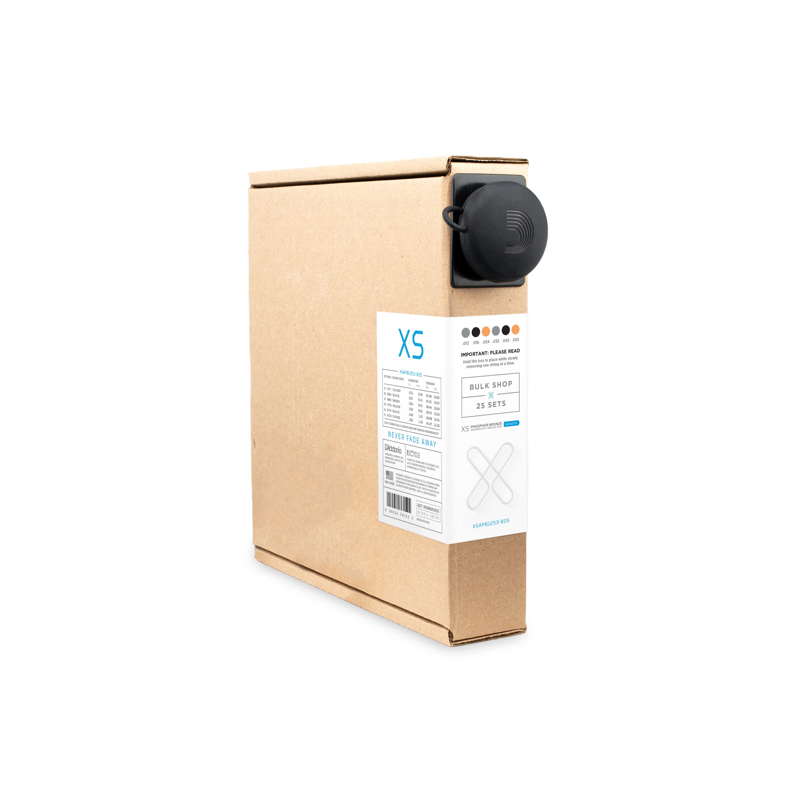 XSAPB1253-B25 Acoustic XS Phosphor Bronze, Light, 12-53, 25 Sets