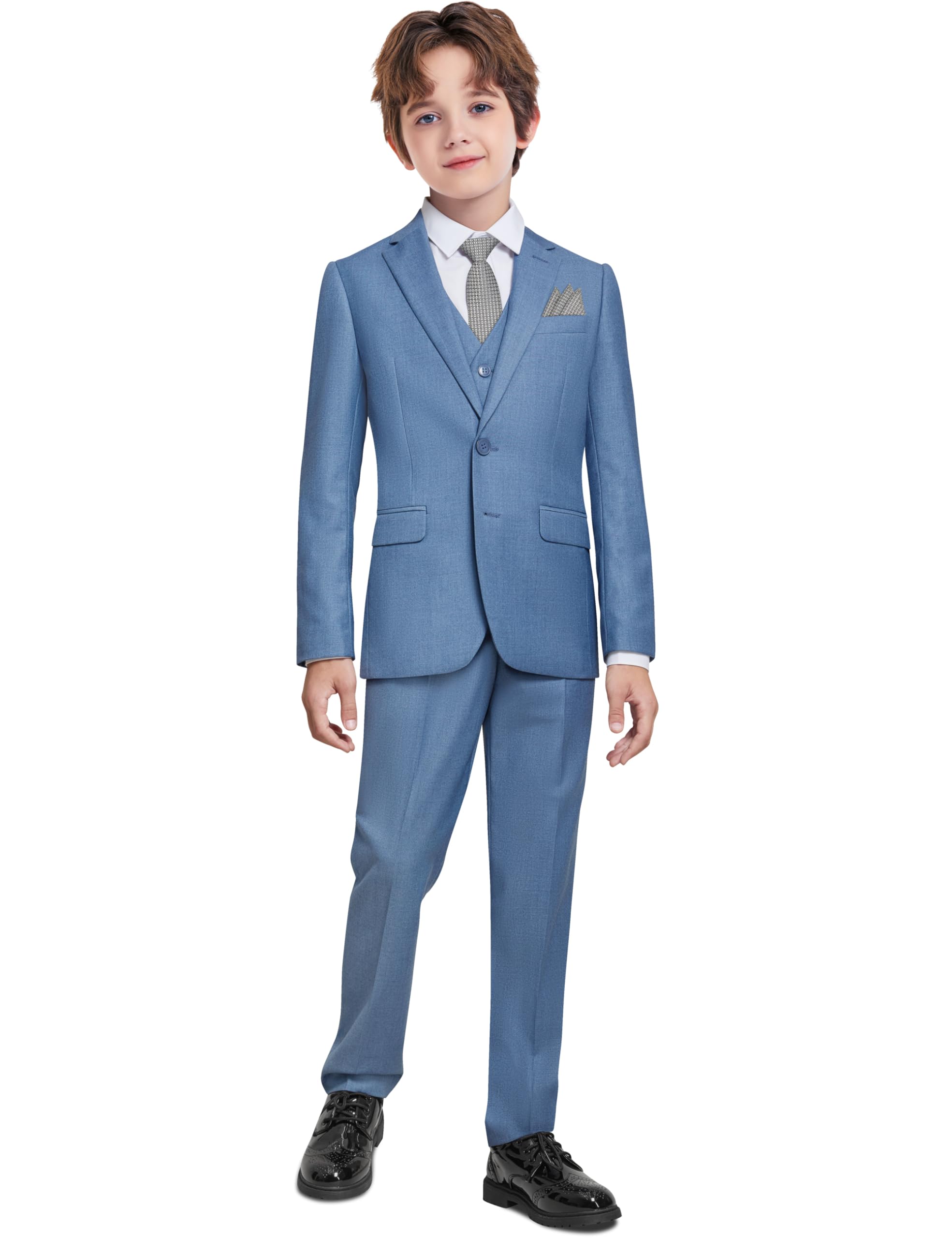 Almighty Magic Boys Slim Fit Suits for Boys Suit Set Boy Dresswear Ring Bearer Outfit Kids Suits Boy Wedding Dress Image