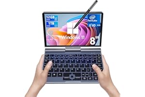 KOOSMILE Mini Laptop, Small Laptop Win11 Pro 8 inch HD Touch Screen N150 2-in-1 Pocket PC 12GB LPDDR5 RAM, 512GB/1TB SSD Wi-Fi 6,BT 5.2,HDMI,2MP Camera Convertible Laptop(N150-12GB+1TB)