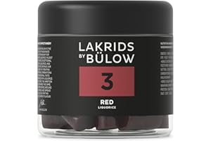 LAKRIDS BY BÜLOW - 3 - Red Licorice - 5.3 oz - Vegan Gourmet Licorice from Scandinavia - Gluten Free & Gelatine Free - Swedish Candy Alternative