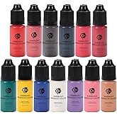 OPHIR 13x Airbrush Makeup Kit, Airbrush Blush, Air Brush Eyebrow, Eyeliner Liquid & Eye Shadow for All Skin Types Movie Stage Makeup, 0.34 oz/Bottle