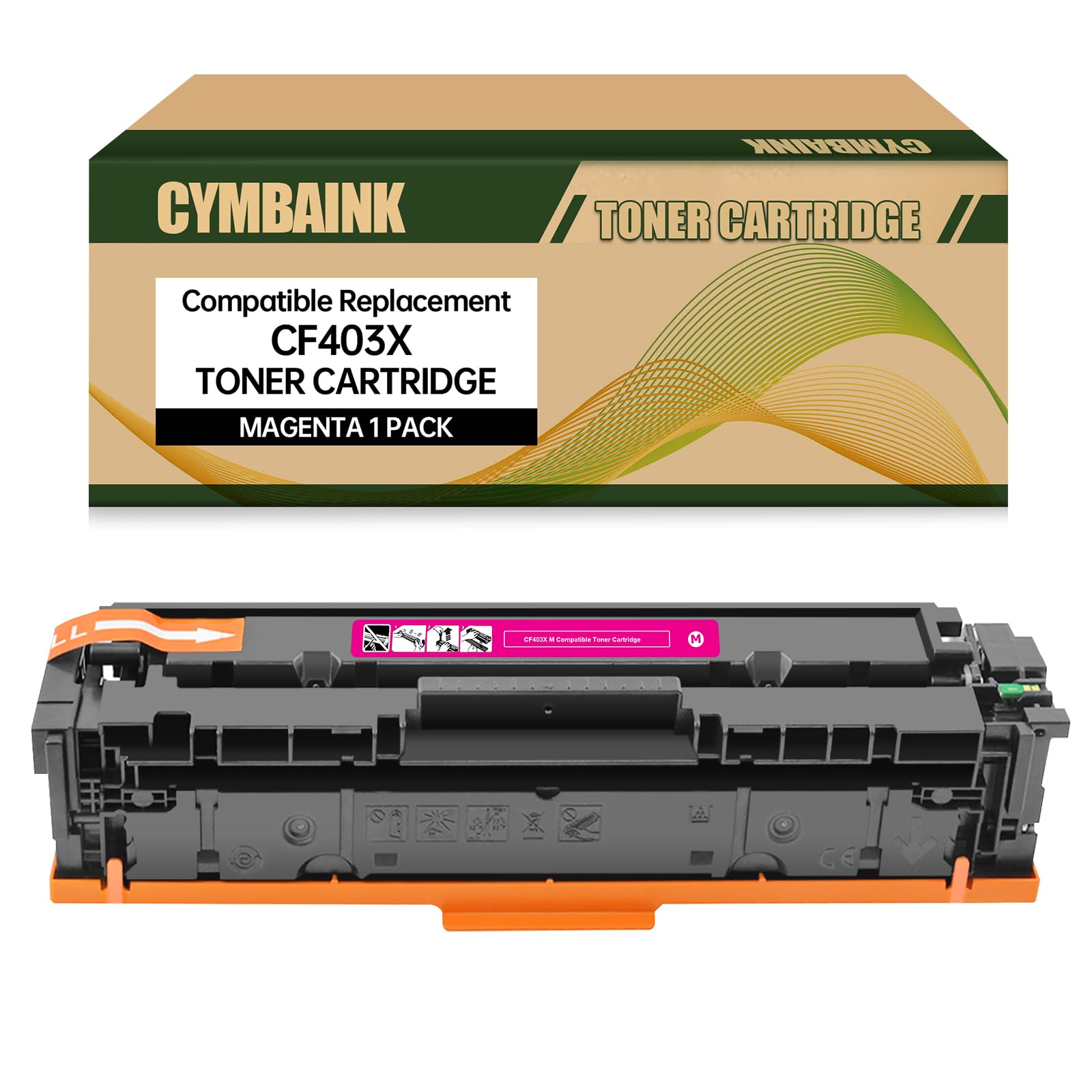 CYMBAINK CF403X 201X CF403A 201A Magenta Compatible Toner Cartridge Replace for Color Pro M252dw M252n MFP M277dw MFP M277n Series Printer, (1 Pack ).