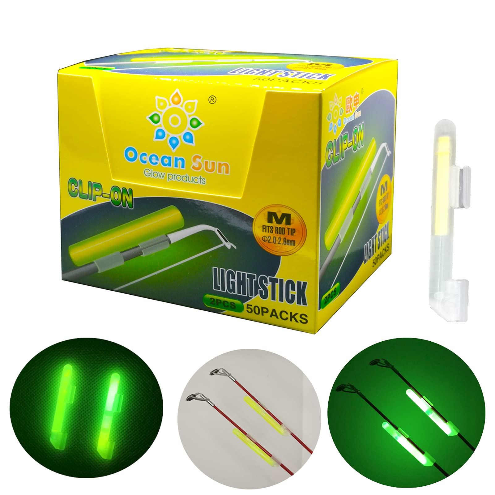 ebay fishing pole glow sticks Adoolla 5pcs Sticks, Waterproof Fishing Glow Rod Tip, LED Night Fishing Bite Alarm Glow Stick so that the fish will not run away Due to the unique chimeric design LINGUANG 100PCS Ocean Sun Clip