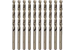 HARFINGTON 10pcs Cobalt Jobber Drill Bits 5mm / 0.197" M35 High Speed Steel HSS Twist Drilling Bit Tool for Stainless Steel C