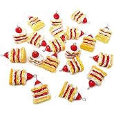 Honbay 20PCS Cute Strawberry Cake Charms Pendant Artificial 3D Strawberry Food Charms Resin Pendant for Earring Bracelet Necklace Keychain Jewelry Making DIY Crafts Supplies