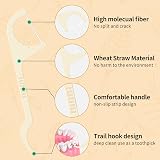 Y-Kelin Dental Floss Picks Eco Wheat Straw 100 Count Vegan Cruelty Free view 6