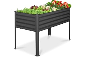 Best Choice Products 48x24x30in Galvanized Raised Garden Bed, Metal Elevated Planter Box, Vegetable Garden for Backyard, Patio, Balcony - Charcoal