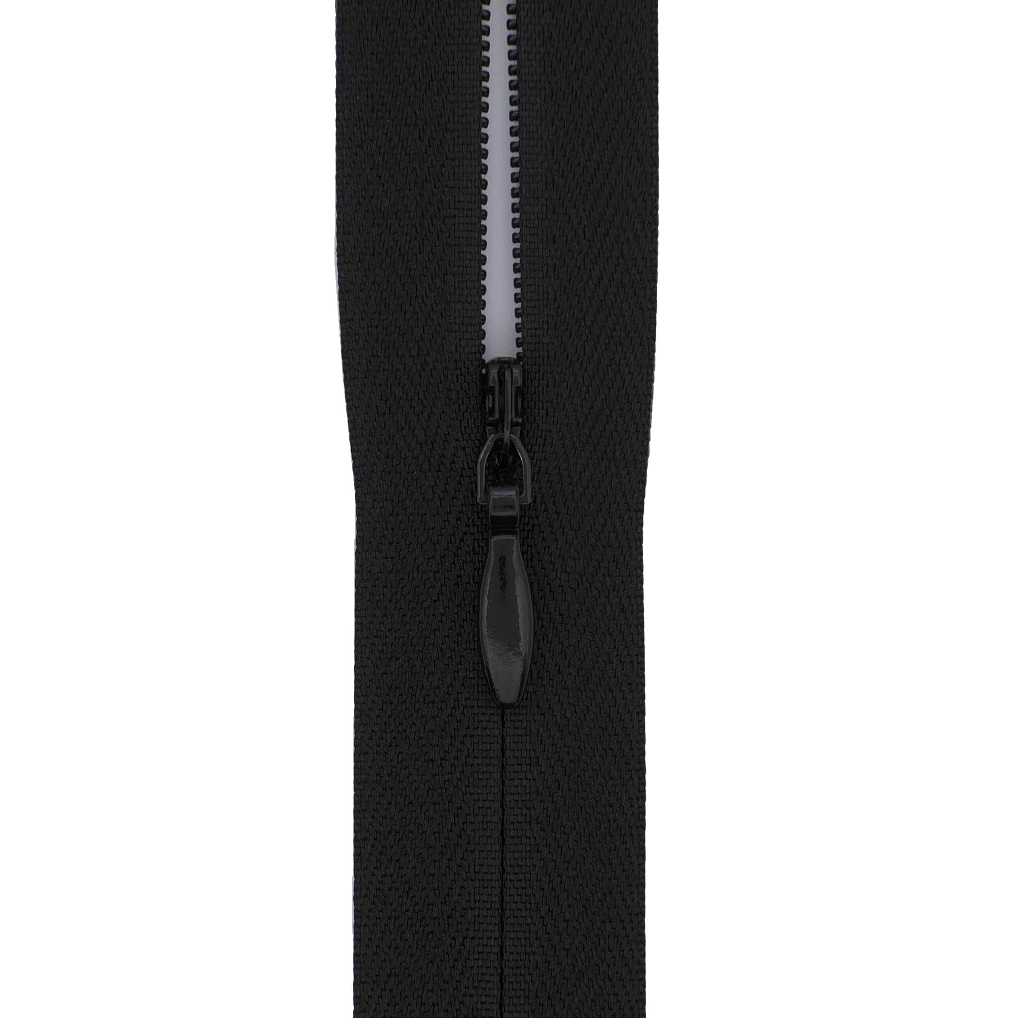 Y-connection #3 Invisible Zip, 5-Pack, Woven Tape, Closed-End Concealed Dress Zip for Sewing, Dressmaking and Cushion Covers, 8–22 Inch (Black, 12 inch)