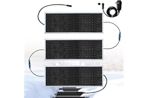 MEGA YU NENG Heated Snow Melting Mats Outdoor,10" x 30" Non Slip Ice Heated Rubber Mat,3 in/h Speed Snow and Ice Heated Mat for Stairs Walkway and Sideways, Heated Mat Outdoor with 10 ft GFCI Power Cord(3Pcs)