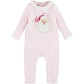 Mud Pie baby-girls Mud Pie Baby Pink Santa Bodysuit