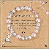 Dance Recital Gifts for Women, Dancing Sparkle Pink Dance Bracelet for Dance Lover Team, Ballerina Gift for Ballet Dancer, Dancing School Competition Gifts for Ballet Friends Mate