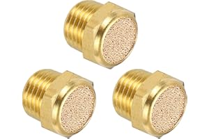 MECCANIXITY 3 pcs Pneumatic Exhaust Muffler, 1/4" NPT Male Sintered Bronze Muffler Air Line Fittings for Pneumatic Tools and 