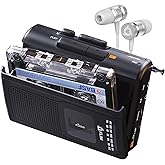 KLIM K8 Cassette Tape Player Portable with Fusion Headphones - Cassette Recorder - New Version - AM/FM - Built-in Microphone 
