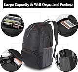 Dewellyoo Lightweight Hiking Backpack Foldable Outdoor Rucksack Black view 3