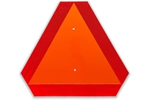 MINTON Slow Moving Vehicle Triangle Sign, Plastic Farm Triangle Safety Sign, SMV Sign, 14"x16" Engineering Grade Reflective Golf Cart Accessories